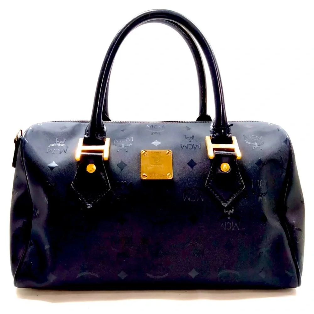 MCM Women’s Designer Black‎ Nylon Boston Purse/Hand Bag/Tote | PRELOVED 🖤🖤